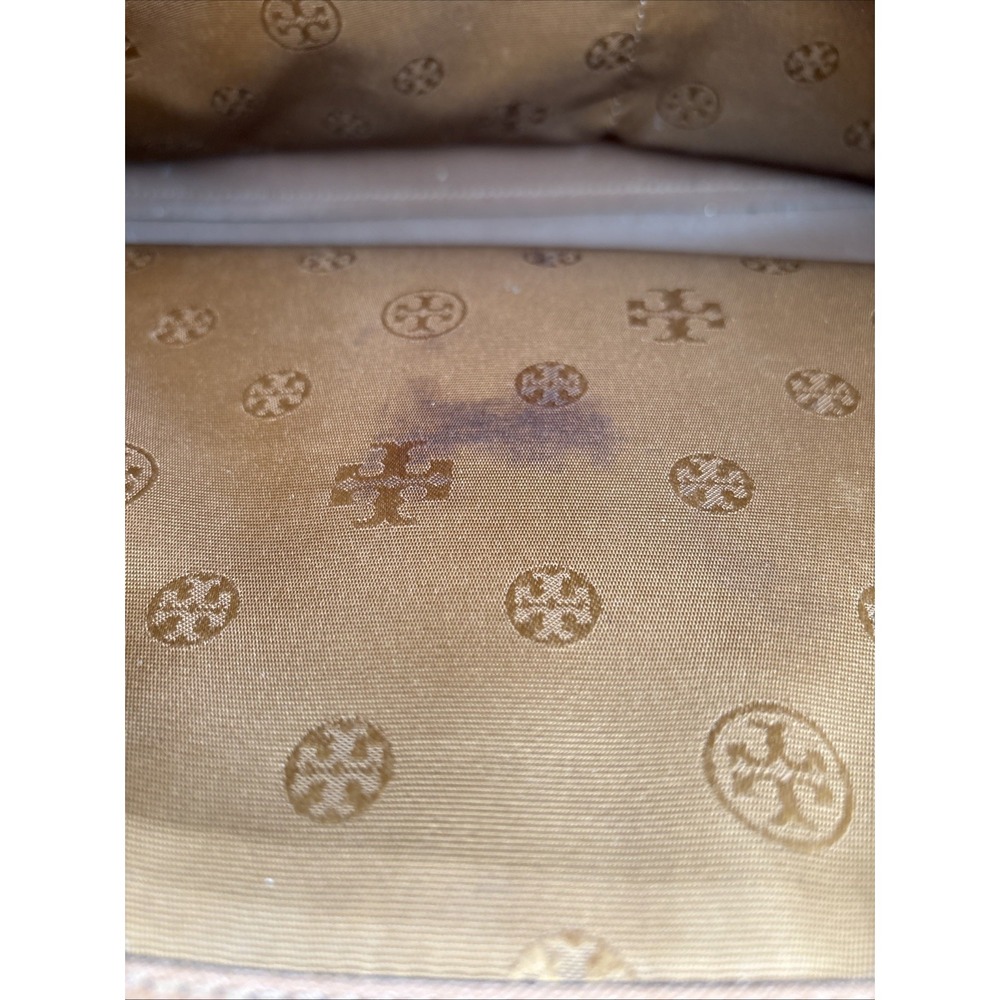Tory Burch York Gold Buckle Saffiano Tan Leather Tote Brown Lg Carryall‎ HYS001 - Picture 8 of 16